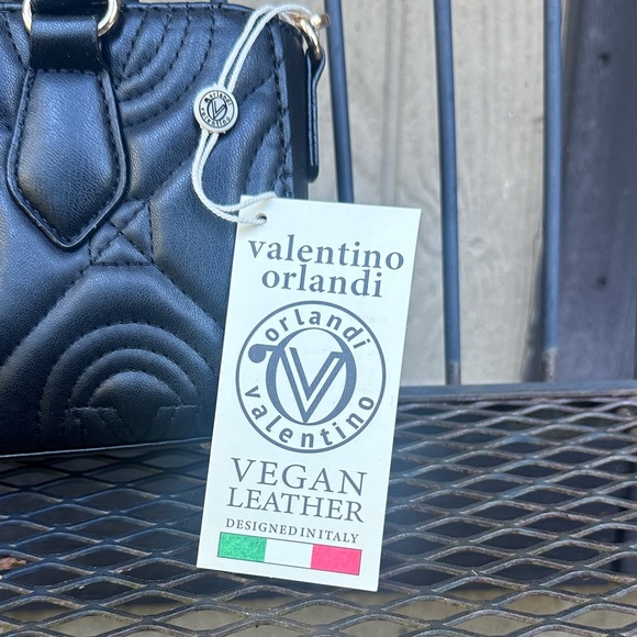 Valentino Orlandi Black Quilted Crossbody Bag with Bag Charm - Picture 2 of 16